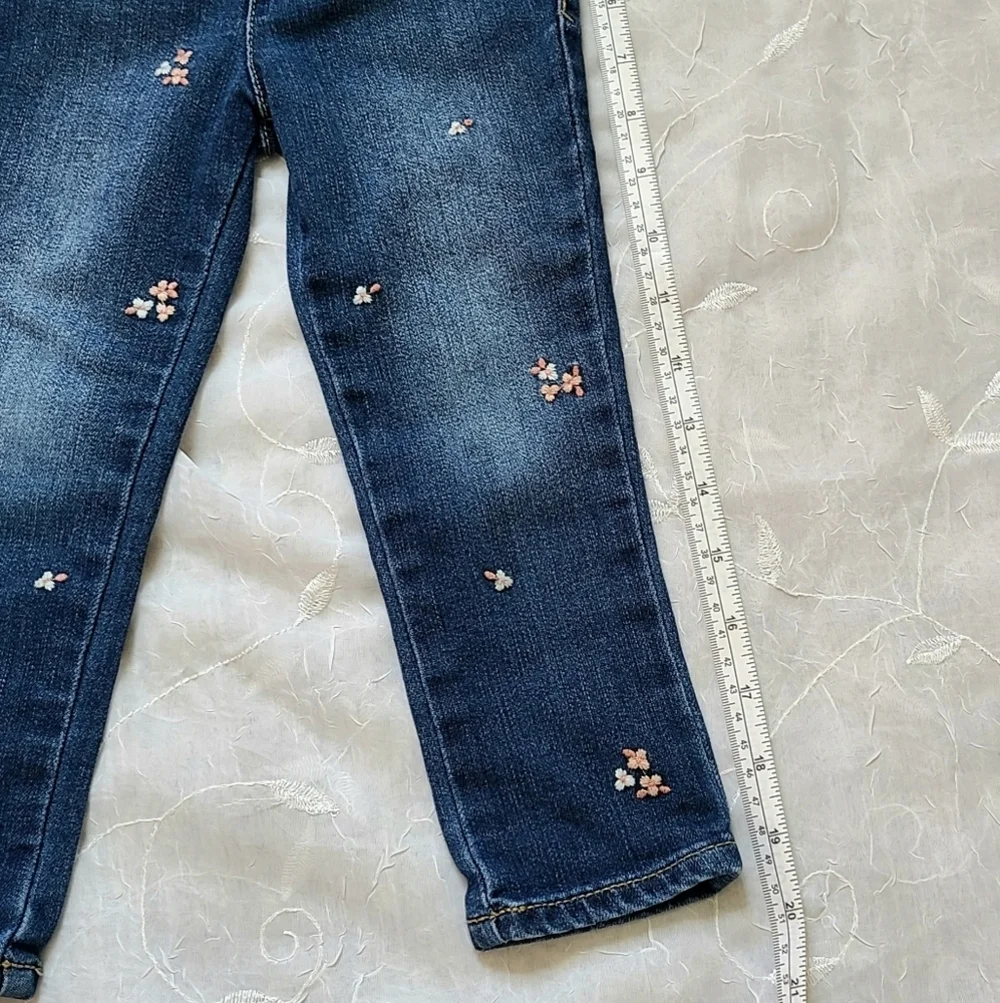 Cat & Jack Floral Embroidered Denim Jeans for Toddler Girl